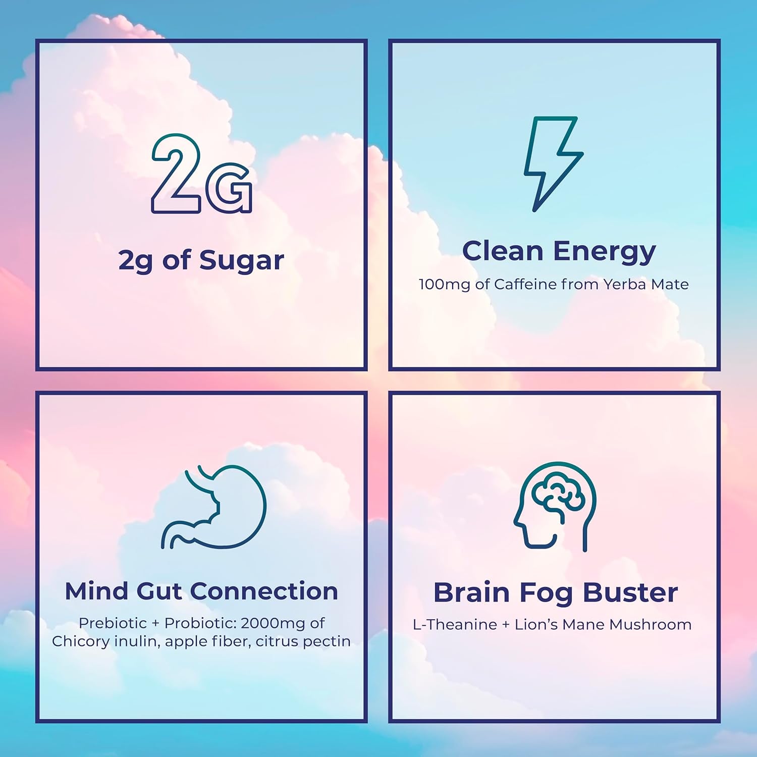Yerba Mate Instant Tea Powder, 3-In-1 Super Drink - Clean Energy, Brain Fog Buster, and Gut Health Powered by Nootropics, Prebiotics and Probiotics | Yerba Magic Peach Mango 30 Servings